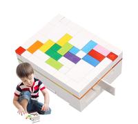 Brain Teaser Puzzle Box - 2.52x3.23x1.89in Secret Compartment Game, Building Block Set Puzzle, 210 Piece Educational Challenge |Logic Mind Trainer for Teens Adults Elderly Birthday Gift Brain Exercise