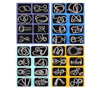Brain Teaser Puzzle - Metal Brain Puzzle Set, Unlocking Interlock Chinese Ring, Fun Educational Puzzles For Students Children & Adults | For Home Party Game Night Classroom Kindergarten