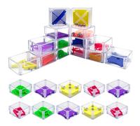 Brain Teaser Puzzles for Kids, 24PCS Plastic Mini Puzzles, Early Educational Maze Ball, 1.4x1.4x0.7 Inch Portable Mini Games for Kids Teens and Adults for Party Favors