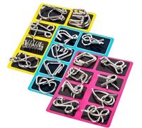 Brain Teasers Puzzles for Children & Adults, Metal Brain Teaser Puzzles, Physics Mind Metal Puzzle Unlock Interlock Game for Focus & Patience (24PCS)