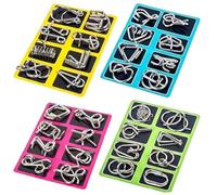 Brain Teasers Puzzles for Children & Adults, Metal Brain Teaser Puzzles, Physics Mind Metal Puzzle Unlock Interlock Game for Focus & Patience (32PCS)