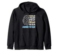 Brain Thinks It's The Most Important Organ Funny Zip Hoodie