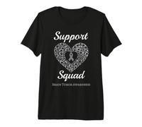 Brain Tumor Awareness Grey Ribbon Support Squad Premium T-Shirt