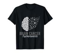 Brain Tumor Awareness Men Women Gray Brain Cancer Ribbon T-Shirt