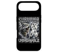 Brain Tumor Survivor Unbreakable Wolf bootleg Grey Ribbon Case for iPhone Air