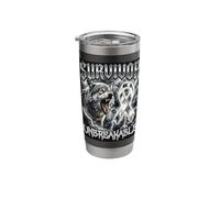Brain Tumor Survivor Unbreakable Wolf Bootleg Grey Ribbon Stainless Steel Insulated Tumbler