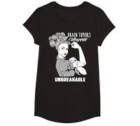 Brain Tumors Warrior Unbreakable - Awareness Shirt T-Shirt, Girls, Black, Small