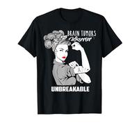 Brain Tumors Warrior Unbreakable - Awareness Shirt T-Shirt, Men, Black, Large