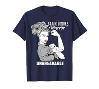 Brain Tumors Warrior Unbreakable - Awareness Shirt T-Shirt, Men, Navy Blue, 4X-Large