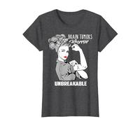 Brain Tumors Warrior Unbreakable - Awareness Shirt T-Shirt, Women, Dark Heather Grey, X-Small