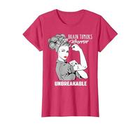 Brain Tumors Warrior Unbreakable - Awareness Shirt T-Shirt, Women, Red Heather, Small