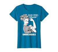 Brain Tumors Warrior Unbreakable - Awareness Shirt T-Shirt, Women, Sapphire Blue, X-Large