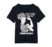 Brain Tumors Warrior Unbreakable - Awareness Shirt T-Shirt, Women's Plus, Black, 4X