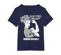 Brain Tumors Warrior Unbreakable - Awareness Shirt T-Shirt, Women's Plus, Navy Blue, 4X