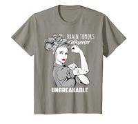 Brain Tumors Warrior Unbreakable - Awareness Shirt T-Shirt, Youth, Slate Grey, 3T