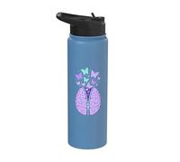 Brain Zipper Butterflies Mind Stainless Steel Insulated Water Bottle