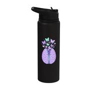 Brain Zipper Butterflies Mind Stainless Steel Insulated Water Bottle