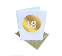 Brainbox Candy - 18th Age Happy Birthday Card - Gold Foiled Cute Mini Card - Blank Inside - Perfect For Besties Friends Mates Him Her Boyfriend Girlfriend