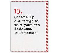Brainbox Candy 18th Birthday | Age Card | Funny Humorous | 'Officially Old Enough' | Sold