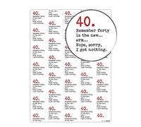 Brainbox Candy - 2 Sheets of Funny '40th Birthday' Wrapping Paper - '40 Is The New…' Hilarious Forty Gift Wrap For Him Her Men Women Fortieth Birthday Presents - Folded Quality Wrap