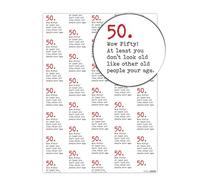 Brainbox Candy - 2 Sheets of Funny '50th Birthday' Wrapping Paper - 'Wow Fifty' - Hilarious Gift Wrap For Him Her Men Women Fiftieth Birthday Presents - Folded Quality Wrap