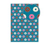 Brainbox Candy - 2 Sheets of Funny 'Donut' Birthday Wrapping Paper - Cute Doughnut Illustration Gift Wrap For Him Her Women Girls Teenagers - Folded, Quality Wrap