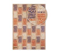 Brainbox Candy - 2 Sheets of Funny Rude 'Lovely C*nt' Birthday Wrapping Paper - Offensive Gift Wrap for Adults with A Cheeky Sense of Humour - Folded, Quality Wrap
