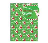 Brainbox Candy - 2 Sheets of 'Here's Your Present C**t' Funny Christmas Wrap - Rude Offensive Xmas Wrapping Paper - Giftwrap For Adults With A Cheeky Sense Of Humour