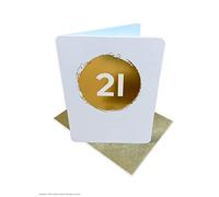 Brainbox Candy - 21st Age Happy Birthday Card - Gold Foiled Cute Mini Card - Blank Inside - Perfect For Besties Friends Mates Him Her Boyfriend Girlfriend