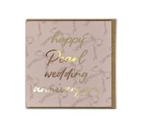 Brainbox Candy - 30th Pearl Wedding Anniversary Card - Gold Foil - For Husband Wife Parents Mum Dad Grandparents Couple - Blank Inside Greeting Card