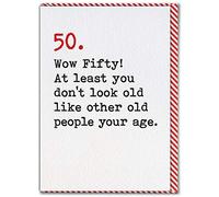 Brainbox Candy 50th Birthday | Age Card | Funny Humorous | 'Wow Fifty!' | Sold