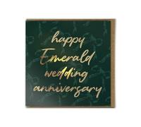 Brainbox Candy - 55th Emerald Wedding Anniversary Card - Gold Foil - For Husband Wife Parents Mum Dad Grandparents Couple - Blank Inside Greeting Card