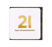 Brainbox Candy - Age 21st Age Funny Cool Happy Birthday Card - '21 Years of Awesomeness' - Son Daughter Niece Nephew Granchild Bestie Mate Boyfriend Girlfriend Son Daughter