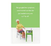Brainbox Candy Bold & Bright - Hilariously Funny A5 Notebook - 'Googled Symptoms' - Perfect Bound - Feint Lined - Cheeky Gifts for Her - Women Friends Wife Girlfriend - Sold