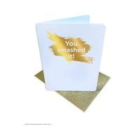 Brainbox Candy - Cute Small Gold Foiled Congratulations Card - 'You Smashed It' - Perfect For Him Her Friends Mates Son Daughter Uni Graduates Students