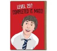Brainbox Candy - Funny 30th Birthday Card - '29 Completed It Mate' - Cheeky Jay Inbetweeners Card - Witty Amusing Humour - Joke Cards For Him