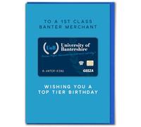 Brainbox Candy - Funny 3D Birthday Card - 'Banter King' - Hilarious Cards For Him Her - Cheeky Birthday Humour - Amusing Novelty Cards For Friends Mates - Blank Inside