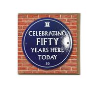 Brainbox Candy - Funny 50th Birthday Card - 'Celebrating 50 Years' - Quality Embossed Card - Cheeky Age 50 Birthday Card - For Him Her Men Women Friends - 50 Age Card