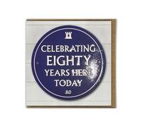 Brainbox Candy - Funny 80th Birthday Card - 'Celebrating 80 Years' - Quality Embossed Card - Cheeky Age 80 Birthday Card - For Him Her Men Women Friends Family - 80 Age Card