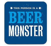 Brainbox Candy - Funny 'Beer Monster Coaster - SPECKLED' - Small Gift Ideas For Him Her - Friends Birthday - Housewarming Present - New Home Gift - Funny Gifts For Women Men