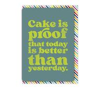 Brainbox Candy - Funny Birthday Card - 'Cake Is Proof' - Hilarious Cards For Him Her - Cheeky Birthday Humour - Amusing Novelty Cards For Friends Mates - Cute A6 Size - Blank Inside