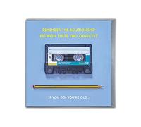 Brainbox Candy - Funny Birthday Card - 'Cassette Tape' Card - Retro Cards - 80s Memorabilia - For Him Her Men Women Ladies Friends