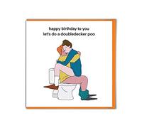 Brainbox Candy - Funny Birthday Card - 'Doubledecker Poo' - Otherwhats - Hilarious Illustration Cartoonist - Silly Cheeky Cards For Him Her Men Women Friends Mates