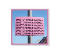 Brainbox Candy - Funny Birthday Card for Her - 'Unstoppable Woman' - Witty Amusing Novelty Humour - Assertive Motivational Quote Greeting Card - Pretty Pink Empowering Slogan - Blank Inside