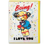 Brainbox Candy - Funny Birthday Card - Magda Archer - 'Boing! I Love You' - Kitsch Greeting Card - Witty Amusing Vintage Humour - Retro Cards For Him Her Friends