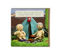 Brainbox Candy - Funny Birthday Card - Nudinits - ‘Bernard's Sausage’ - Cheeky Greeting Card Humour - Fun Knitted Novelty - For Him Her Men Women Friends Partner