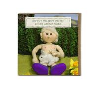 Brainbox Candy - Funny Birthday Card - Nudinits - ‘Playing With Rabbit’ - Cheeky Greeting Card Humour - Fun Knitted Novelty - For Him Her Men Women Friends Partner