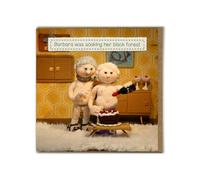 Brainbox Candy - Funny Birthday Card - Nudinits - ‘Soaking Black Forest’ - Cheeky Greeting Card Humour - Fun Knitted Novelty - For Him Her Men Women Friends Partner
