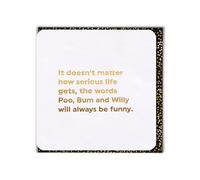 Brainbox Candy - Funny Birthday Card - 'Poo Bum Willy' - Quality Gold Foiled Card - Cheeky Humour Card - For Him Her Friends
