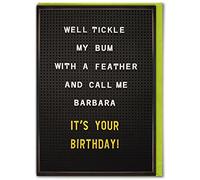 Brainbox Candy - Funny Birthday Card - 'Tickle My Bum And Call Me Barbara' - Hilarious Cards For Him Her - Cheeky Humour Birthday Cards - For Men Women Friends Mates
